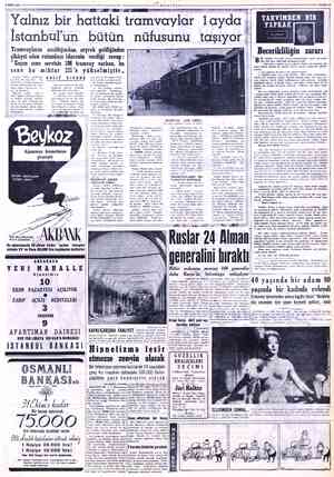  € EKİM 1955 BAD R LA özdüğa BenaRNDAL ada aN ö7 — G — G Yalnız bir hattaki trtamvaylar ılaydcı İstanbul'un bütün Tramvayların
