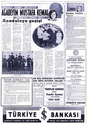  14 KASIMI 1955 * *“MİLLİ YOR. | Tti Anadoluya geçişi p ÜS n — Aman evlâdım, dedi, — kardeşimle ği ö MAT geçireceğim yarekün