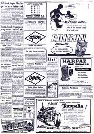  16 ARALIK 195504 Hükümet bugün Mecliste güven oyu b Baştarafı birincide kararların memnuniyet verici - ol- duğu tahmin...