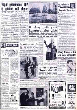  Y1 OCAK 1956 Vaııur gecikmeleri 207 iş gününe mâl oluyor Şehir hattı vapurları tarifede yazılı saatten geç kalktıkları gibi