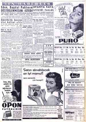  İSAN 1956 Eden, Bağdaf Paktının DESTEKLENMESİNİ İSTEDİ İngiliz Başvekili Eisenhower'e gönderdiği mektupta Amerikanın pakt...