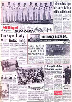  MİLLİ BOKSÖRLERİMİZ Zei jti eknıngz Vedat. Fikri. Alp. Lütfü. Kemal, Orhan Tuş, Hayri, Taci. Türkiye-İtalya Milli boks maçı