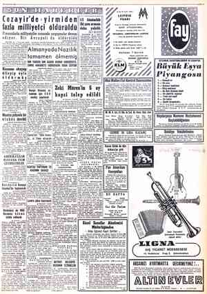  23 AĞUSTOS 1956 ediyor. CEZAYİR, 22 — Fransızlar bu; Cezayir'de:yirmiden fazla milliyetçi öldürüldü Fransızlarla...
