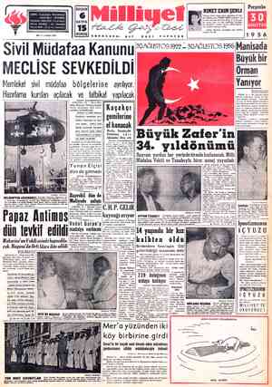 sokak No. 1 - İSTANBUL TELGRAF: MİLLİYET, İstanbul POSTA KUTUSU : 492, İstanbul 27 42 10 ( Santral ) TELEFON: YIL:7 — SAYI: