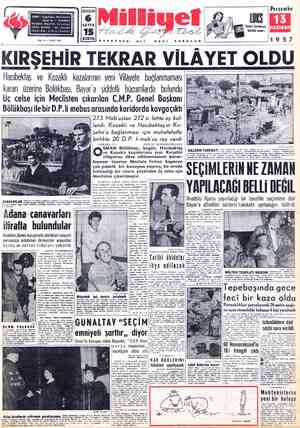  ” Perşembe HLALA z ADRES : Cağaloğlu, Mollafenari " sokak No. 1 - İSTANBUL TELGRAF: MİLLİYET, İstanbul POSTA KUTUSU : 492...