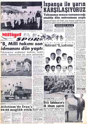  Futbol Milli takımımız dün sabah Madrid'in Chamartin stadyomunda antrenman yapmıştır. Resim, futbolcuları- mızt yürüyüş...