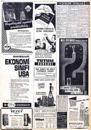  $0 ARALIK 1957 MÜSABAKA: Worner Bros. ve K.L.M. şirketleri, bütün dünyada olduğu gibi, memle- ketimiz sinema”teyircileri...