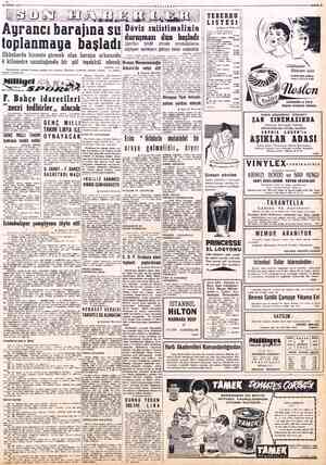  GENÇ MİLLİ TAKIM 16 ŞUBAT 1958 MİLLİYET Ayrancı barajına su toplanmaya başladı İlkbaharda hizmete girecek olan barajın...