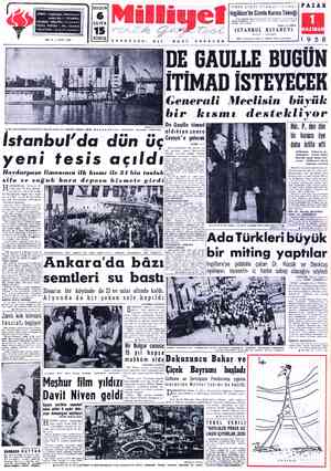  ADRES : Cağaloğlu, Mollafenari sokak No. 1 - İSTANBUL İf TELGRAF: MİLLİYET, İstanbul POSTA KUTUSU : 492, İstanbul TELEFON :