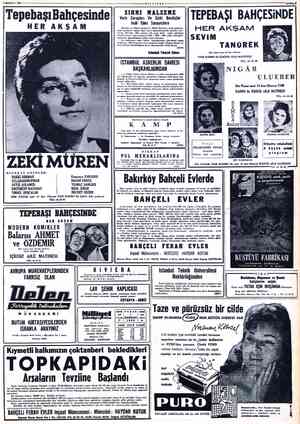  VD BAZİRAN 19580verecnsenacesanu Va *“MİLLİYET: Hai Yi L (TepebaşıBahçesinde|| ., tizziz, |(TEPEBAŞI BAHÇESİNDE| imâl Eden