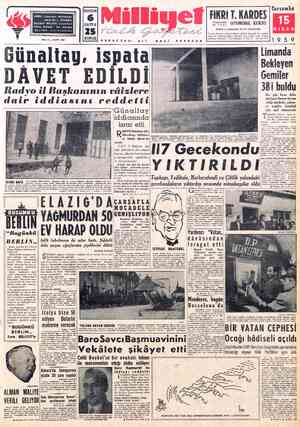  ADRES : Cağaloğlu, Mollatenari sokak No. 1 - İSTANBUL TELGRAF: MİLLİYET, İstanbul POSTA KUTUSU : 492, İstanbul TELEFON : 17