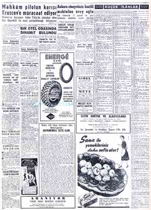  23 AĞUSTOS 1960 Mahküm pilotun karısı Kruşçeve müracaat ediyor Powers'ın karısının hâlen Yalta'da istirahat eden Rus...