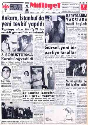  PAZAR 6 HAZRETİ MUHAMMED ADRES : Cağaloğlu, Mollafenari sokak No. 1 - İSTANBUL TELGRAF: MİLLİYET, İstanbul SAYFA ALAR']A...