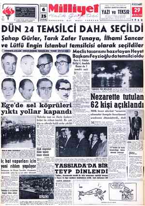  BUGÜN ADRES : Cağaloğlu, Mollatenari sokak No. 1 - İSTANBUL İf TELGRAF: MİLLİYET, İstanbul | POSTA KUTUSU : 492, İstanbul |