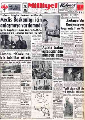  BUGÜN ADRES : Cağaloğlu, Mollafenari sokak No. 1 - İSTANBUL TELGRAF: MİLLİYET, İstanbul POSTA KUTUSU : 492, İstanbul SAYFA —a