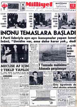  ADRES : Cağaloğlu, Mollâfenari * Sokak No. 1 : İSTANBUL TELGRAF: MİLLİYET, İstanbul POSTA KUTUSU : 492 İstanbul 12 BAYI: d7 —