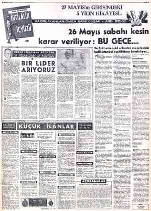  ZDN SESE İ Kesi SAA ENERAL Gürsel izmir'e git- tlkten sonra lider aranmaya Başlandı. Gürsel paşanın bi zimle beraber ...