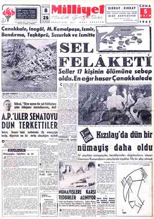  SADRES : Cağaloğlu, Mollatenari Sokak No. 1 - İSTANBUL TELGRAF: MİLLİYET, İstanbul POSTA KUTUSU , İştanbul. — TELEFON : 2742