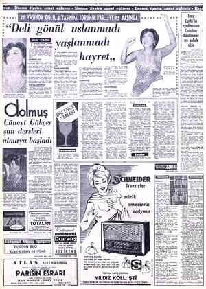  BAYFA: 6 ** MÜZEYYEN SENAR ence - Sinema tiyatro sanat eğlence'- Halit: ÇAPIN — STİKLAL - caddesi — üzerinde K işi sevksiz”