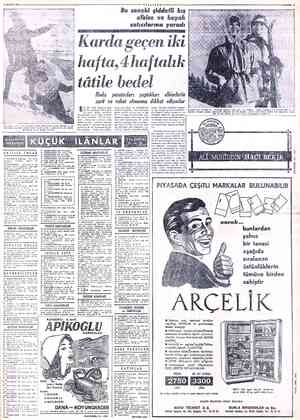  15 ŞUBAT 1963 « Zat renkli, e yapılan kartapu oyunu hakikalen neşe verici oluyor. Zira bu puloverler su geçirmediği gibi...