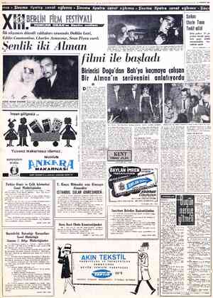  SAYFA: € Ki e İlk akşamın dâvetli yıldızları arasında Dahlia Lavi, Eddie Constantine, Charles Aznavour, Sean Fiynn vardı...