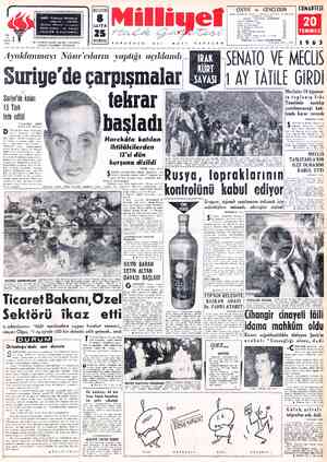  ADRES : Cağaloğlu. Mollafenari sokak No: 1 - İSTANBUL TELGRAF; MİLLİYET. İstanbul POSTA KUTUSU £ 492; İstanbul = TELEFON : 17