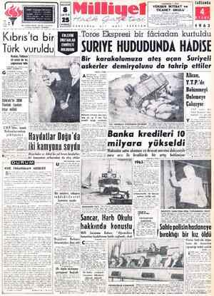  ADRES : Cağaloğlu: Mollafenari Sokak No: 1 - İSTANBUL TELGRAF- MİLLİYET, İsTanbul POSTA KUTUSU : 49 YELEFON : 2742 10 (...