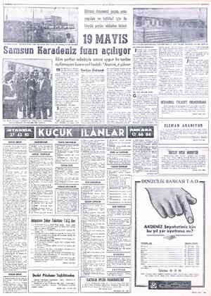  *19 Mayış Samsun — Karadeniz Fuarı» ndal izaktan görünüşü amsun Karadeniz niz Millt Fuarı'nın hazir- Jıklarını gördükten...