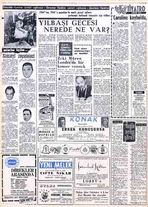  MİLLİYET 1964 ' ten, 1965' e geçerken bu mutlu geceyi eğlence yerlerinde kutlamak isteyenler için rehber: ly tiyatro- sanaf