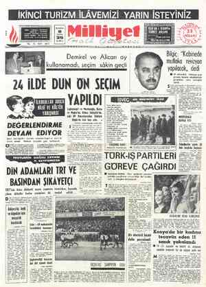  İKİNCİ TU Cağaloğlu, Mollafı l BUGÜN ha Sokak No, 1 - İŞTANBUL a8 RAF: MİLLİYET, * POSA Kirusu / öya. İlasvl SAYFA TELEFON :