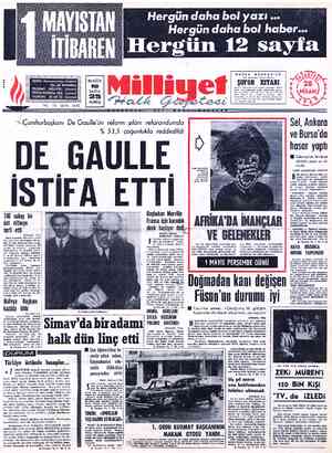  Hergün daha bol yazı ... Hergün daha bol haber... ergün 12 saylfa BEDİA REZZAN'IN 1969 Senesinin ikincl Baskısı g ” ADRES: