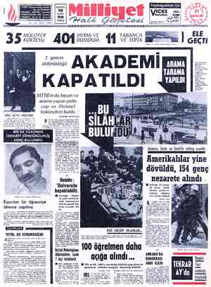  | No: 65 İSTANBUL TELGRAF:  MİLLİYET, : İstanbul POSTA KUTUSU: 492, İstanbul TELEFON: 22 44 10 (Santral) *kkk BUGÜN 16 SAYFA