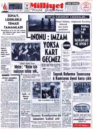  î “ADRES: Nuruosmaniye Caddesi BUGÜN * | * “No:'65 İSTANBUL 10 * E Ü TELGRAF:” MİLLİYET, İstanbul POSTA KUTUSU: 492, İstânbul