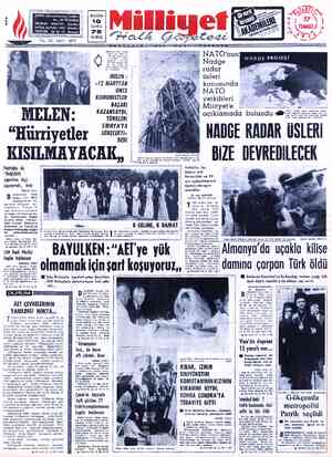  ADRES: Nuruosmaniye Caddesi No: 65 İSTANBUL TELGRAF: — MİLLİYET, - İstanbul POSTA KUTUSU: 492, İstanbul “TELEFON: 22 44 10: