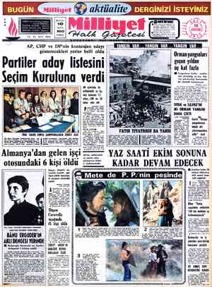  ADRES : Nuruosmaniye Caddesi No:65 İSTANBUL TELGRAF: MİLLİYET. — İstanbu! POSTA KUTUSU 492 - İstanbul TELEFON: 224410 -...