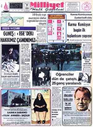  ADRES : Nuruosmaniye Caddesi BÜĞÜN No:65 İSTANBUL 12 TELGRAF . MİLLİYET. İstanbul POSTA KUTUSU 492 İstanbul SAYFA (Santra...