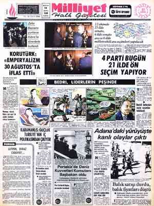  BUGÜN 18 ADRES : Nurvosmaniye Caddesi No:65 İSTANBUL TELGRAF: MİLLİYET. — İstanbul POSTA KUTUSU 492 - İstanbul SAYFA TELEFON: