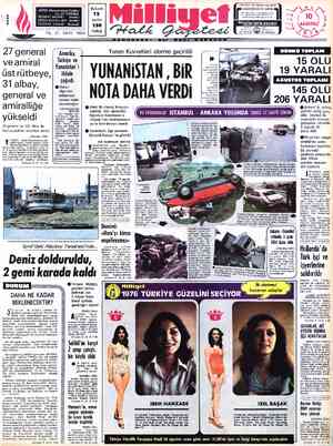  ADRES : Nuruosmaniye Caddesi BUSUN No: 65 İSTANBUL 12 a 3 TELGRAF: MİLLİYET, — İstanbul Bi POSTA KUTUSU:492 İstanbul SAYFA 1