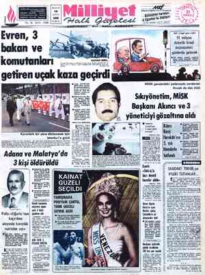  BUGÜN ADRES : Nuruösmaniye Caddesi No: 65 İSTANBUL 14 TELGRAF: MİLLİYET, — İstanbul POSTA KUTUSU:492  İstanbul SAYFA TELEFON: