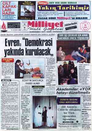  480 sayfalık dev eserin kapakları hazırlanmıştır. Bayilerinizden isteyiniz, TELGRAF: MİLLİYET, POSTA KUTUSU 492 TELEFON:...