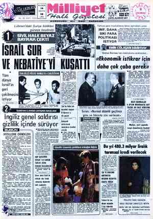  HER AYIN 1'İNDE VE 15'İNDE YIL: 33, SAYI: 12431 Lübnan'daki Suriye birlikleri güneye kaydırıldı Şi ' SİVİL HALK BEYAZ ©...