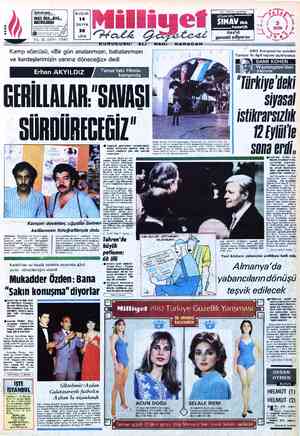  Tlüral dersanesi .-. BUGÜN 1983 Ö55..ÖVS. 14 HRZIRLARR . — İ ÜSAYFA â İlrarrmler af Azlaer di 20 9 LİRA YIL: 33, SAYI: 12543
