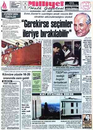  TATİL VE TI REHBERİ Bugün 20. Fasikül KARADENİZ ; YIL: SİEAYL 1_2787 E_YREN’DEN Evren, Esener'in uyarıldığını ancak «oyuna
