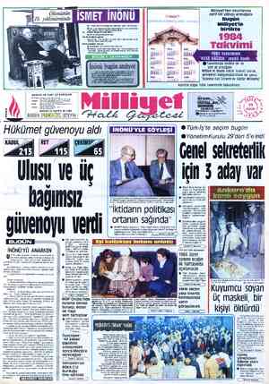  Milliyet'ten okurlarına zarif bir yılbaşı armağanı Bugün Milliyet'le birlikte 1984 — Takvimi 1984 takviminiz “KUSE KÂĞIDA”