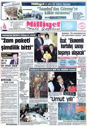  Mülliwet 'in yeni bir kültür hizmeti “Istanbul dan Göreme » kültür mirasımız” Hİ BUGÜN Müttiyer'le| yE Birinci hamur kâğıda,