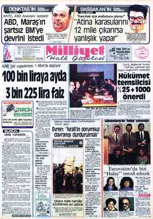  ÖZEL DEMECİ DENKTAŞ'I Sami KOHEN KKTC, ABD önerisini reddetti BAŞBAKAN'I Cüneyt ARCAYÜREK KA ABD, Maraş'ın ö *“/ 12 mile ©