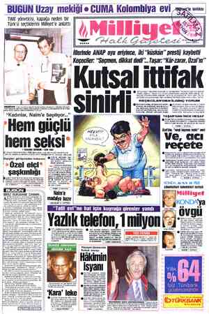  BUGUN Uzay mekiği e CUMA Kolombiya evVİ /vsiyete virime TIME yöneticisi, kapağa neden bir Türk'ü seçtıklerını Mıllıvet e...