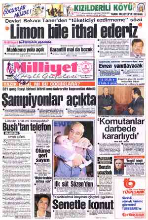 Milliyet sayfa 1