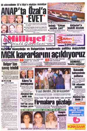  60 milletvekilinden 52'si Köşk'e adaylığını destekliyor ANAP'ta Özal'a Nocmettin Karaduman - Hayır Kaya Erdem - Hayır 'M....