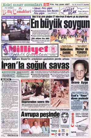  — Kolej sınav sonuçları Kim, kaç puan aldı? 14, 15, 16 ve 17. sayfada Yaz mutfağının — _[ Iı | Piliç göğsü * Sebzeli Piliç